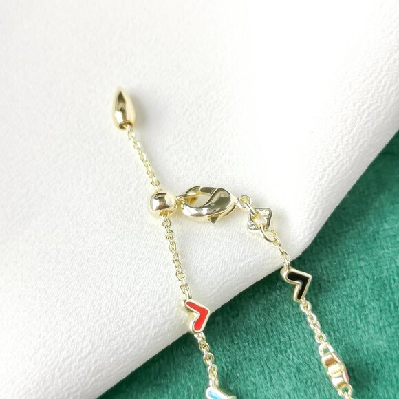 New Kendra Scott Gold Chain Bracelet - Haven Heart Multi Color - Picture 3 of 3